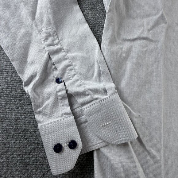 Eton Convertible Cuff Signature Twill Slim Cotton 15.5 Gray Mens Premium Office - Picture 3 of 15